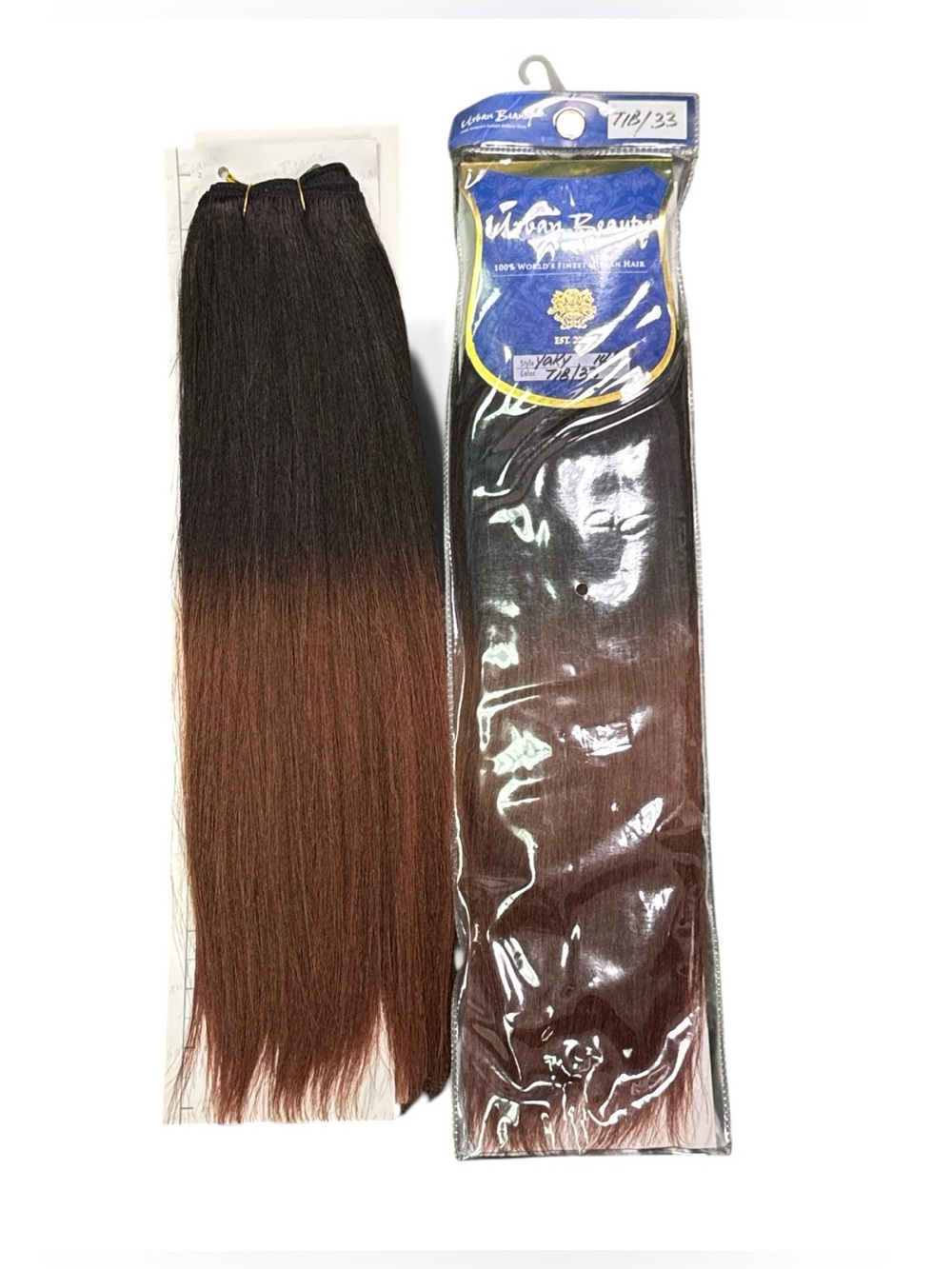 2 packs 100% human hair Ombre hair extensions in brown and dark brown #extension